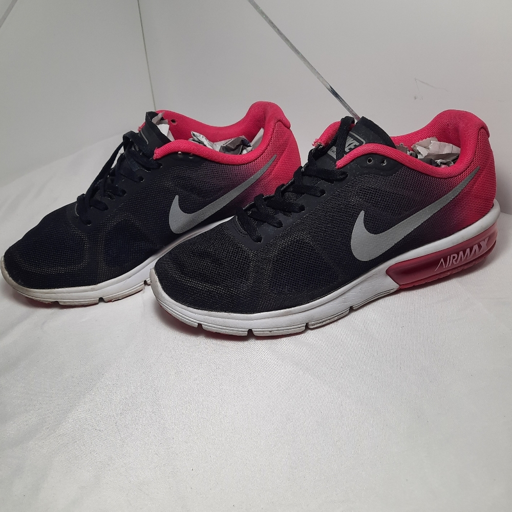 Nike Air Max Sequent Running Shoes Black Pink US 6.5